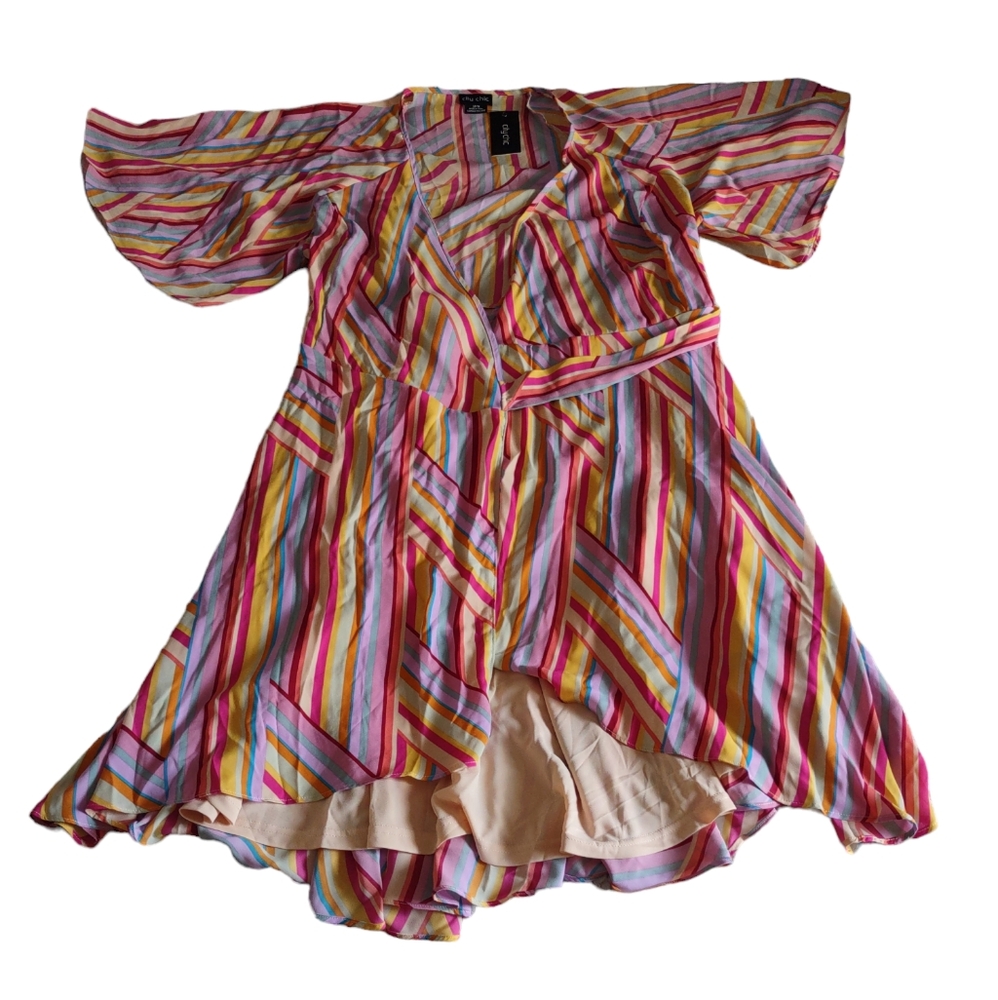 City Chic Diana Dress Womens Size M/18 Stripe Multicolor